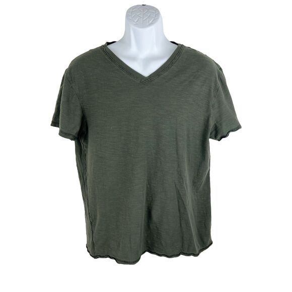 Helix Shirt Men Large Green Short Sleeve Solid Cotton Tee - Picture 1 of 11